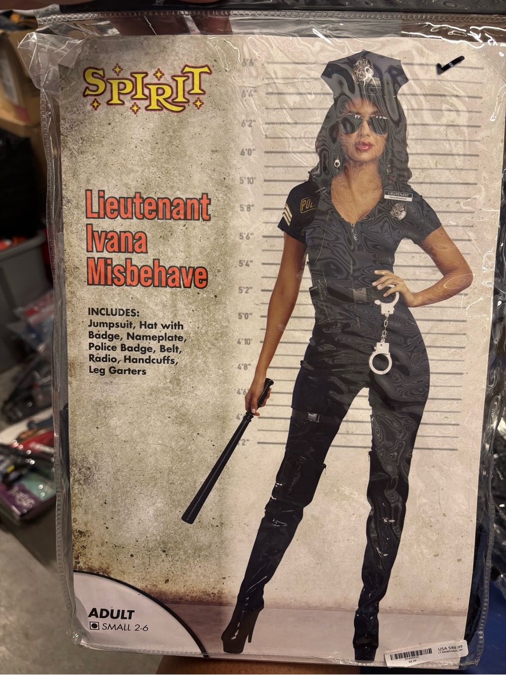 Spirit Halloween "Lieutenant Ivana Misbehave" Police Costume – Adult Small 4-6
